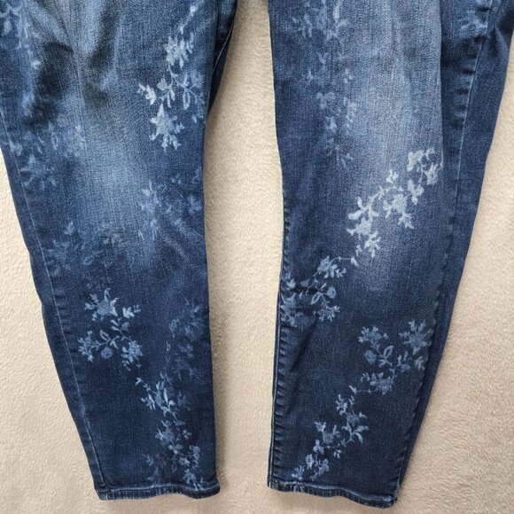 Lucky Brand 22W Hayden Skinny Medium Wash Denim Jeans Floral Bleach Distress Plu - Picture 4 of 14